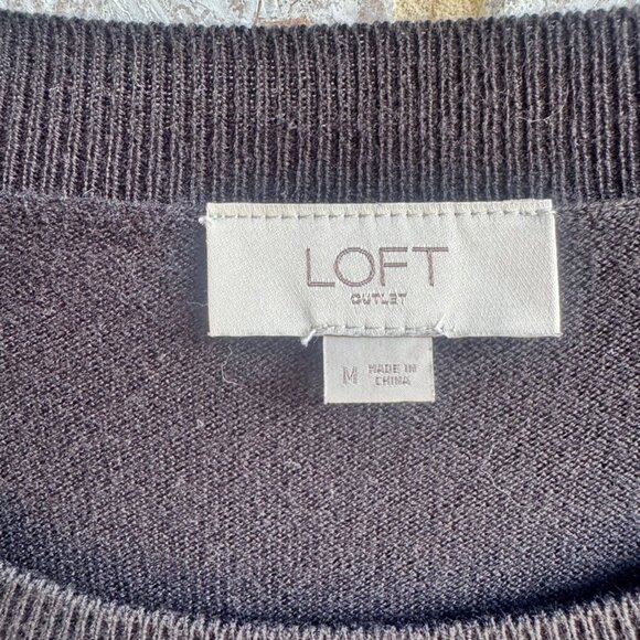 LOFT Long Sleeve Animal Leopard Print Crew Neck Pullover Sweater Women's Size M - Picture 4 of 7